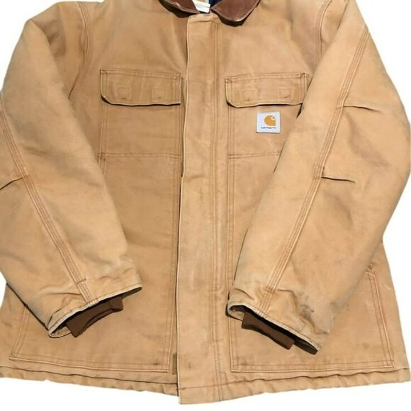 Vintage CARHARTT C03 BRN Quilt Lined Duck Canvas Jacket Coat Men Size 40 Regular - Picture 3 of 10
